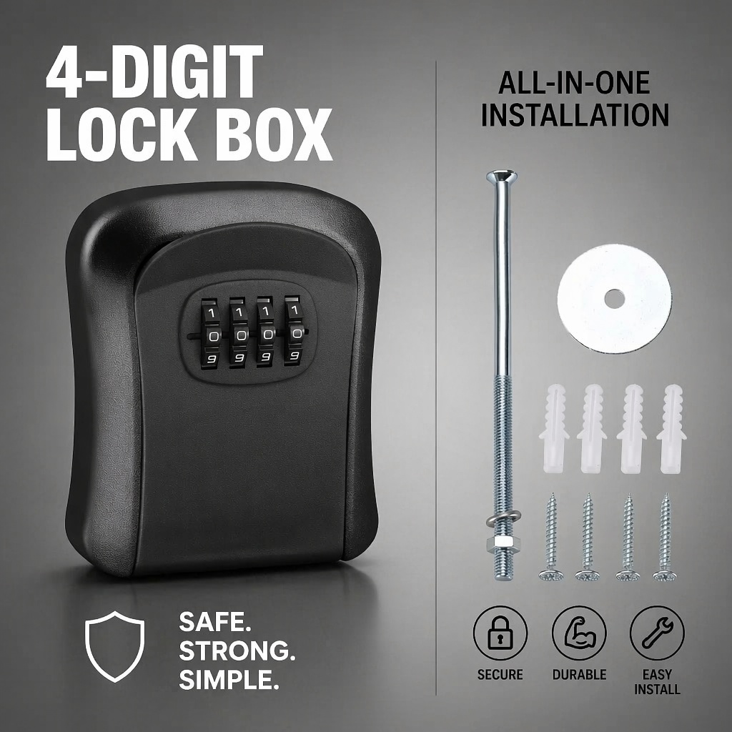Wall Mount Waterproof Key Stor - Home Security Box ulasan dan harga